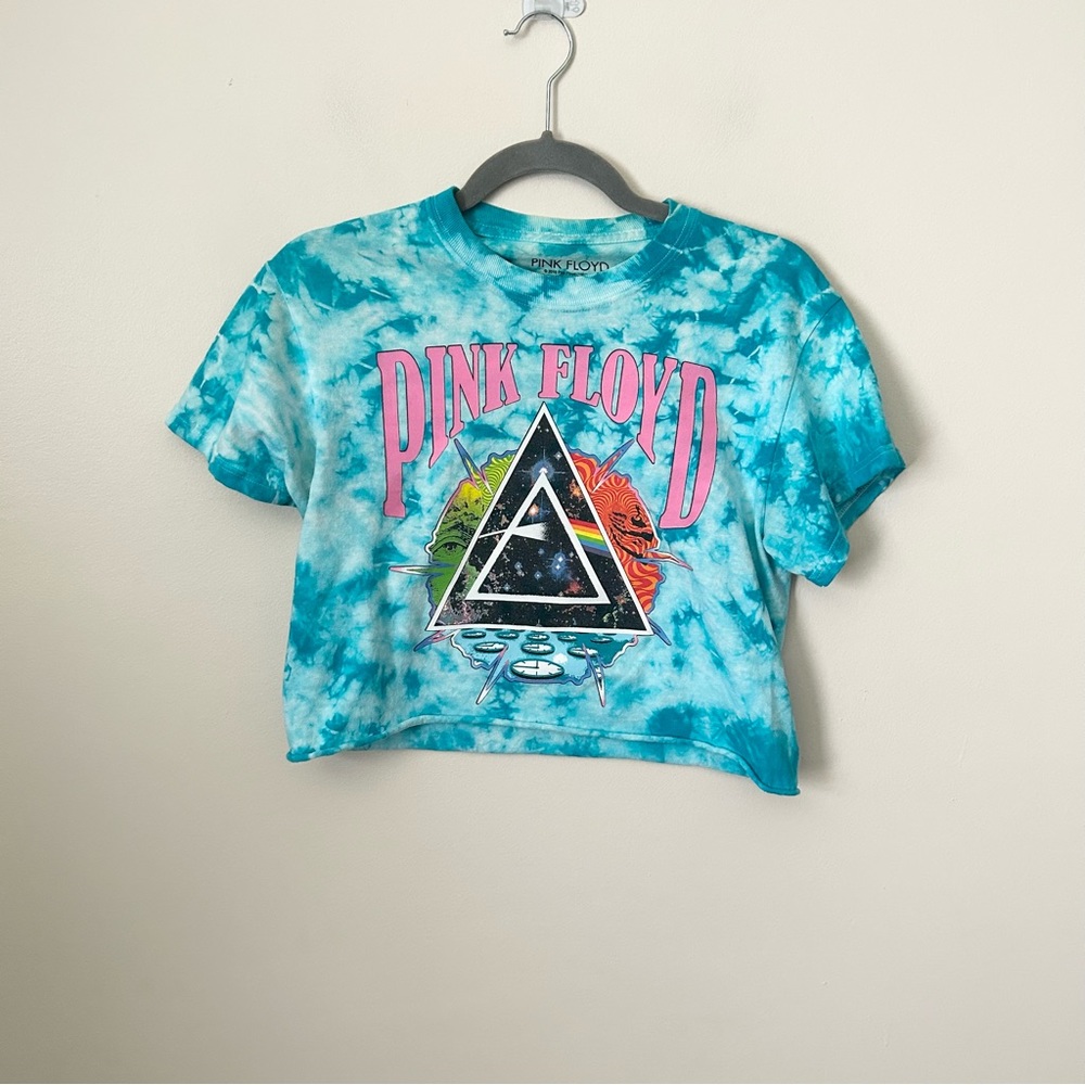 Pink Floyd Cropped Tie Dye Band Tee